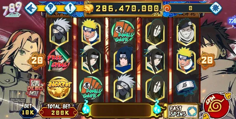 Đồ họa Naruto slots 789club tái hiện anime đẹp xuất thần